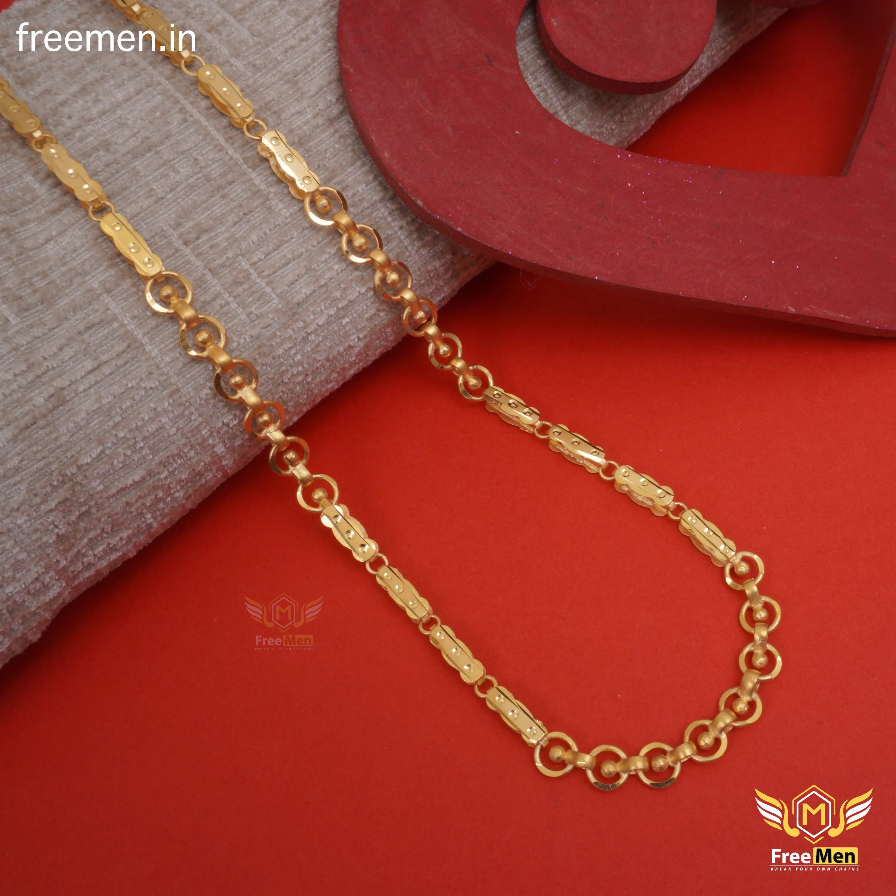 Freemen Glorious Circle Dot Gold Chain for Men - FMG284