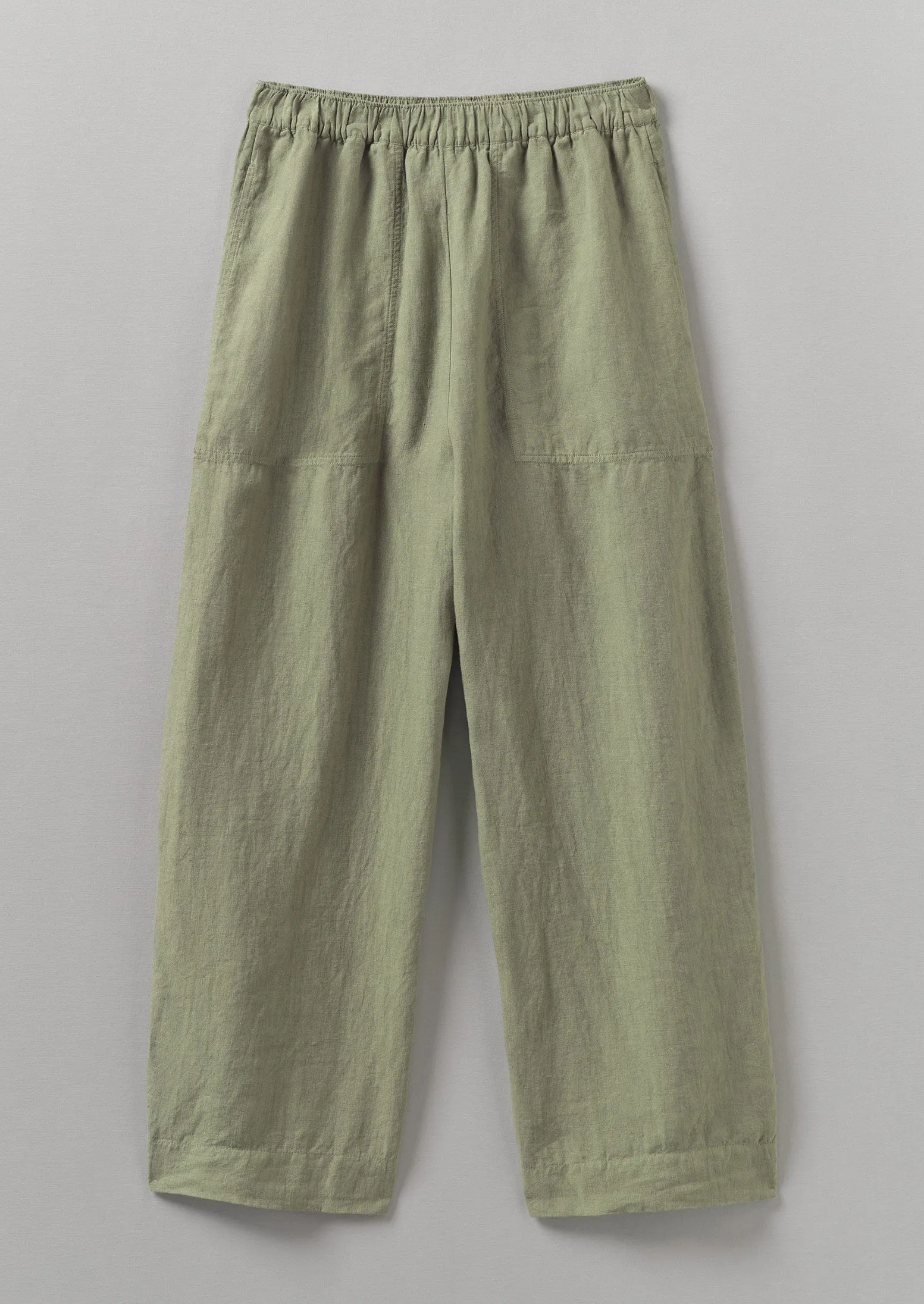 Garment Dyed Linen Barrel Leg Pants | Salvia