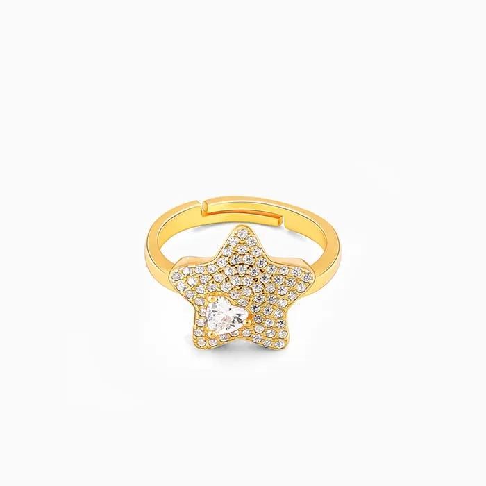 Golden Star of Love Ring