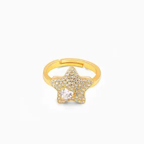 Golden Star of Love Ring