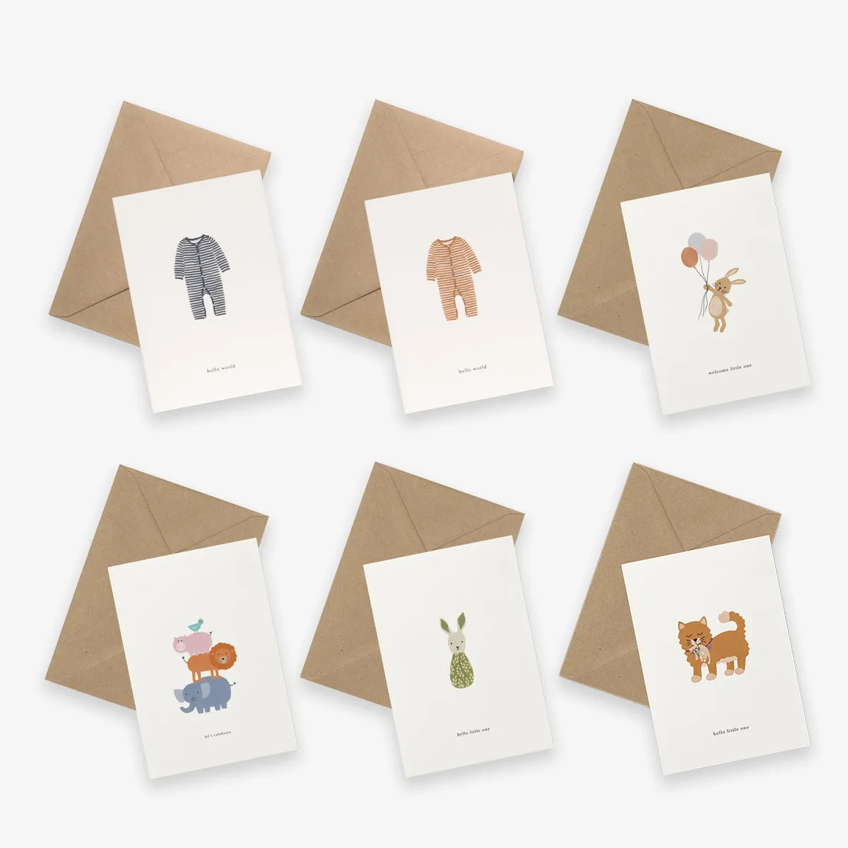 GREETING CARD SET OF 6 // HELLO BABY