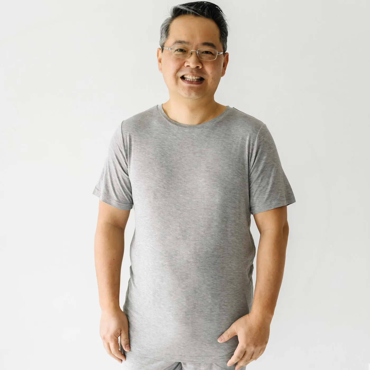 Heather Gray Men's Short Sleeve Pajama Top