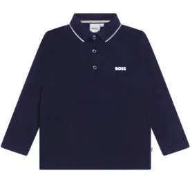 Hugo Boss Kids Long Sleeve Polo Navy J25M34-849