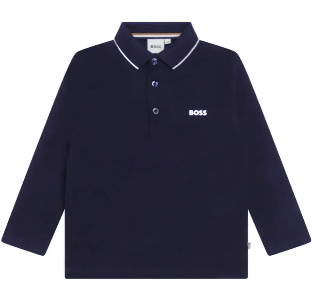 Hugo Boss Kids Long Sleeve Polo Navy J25M34-849