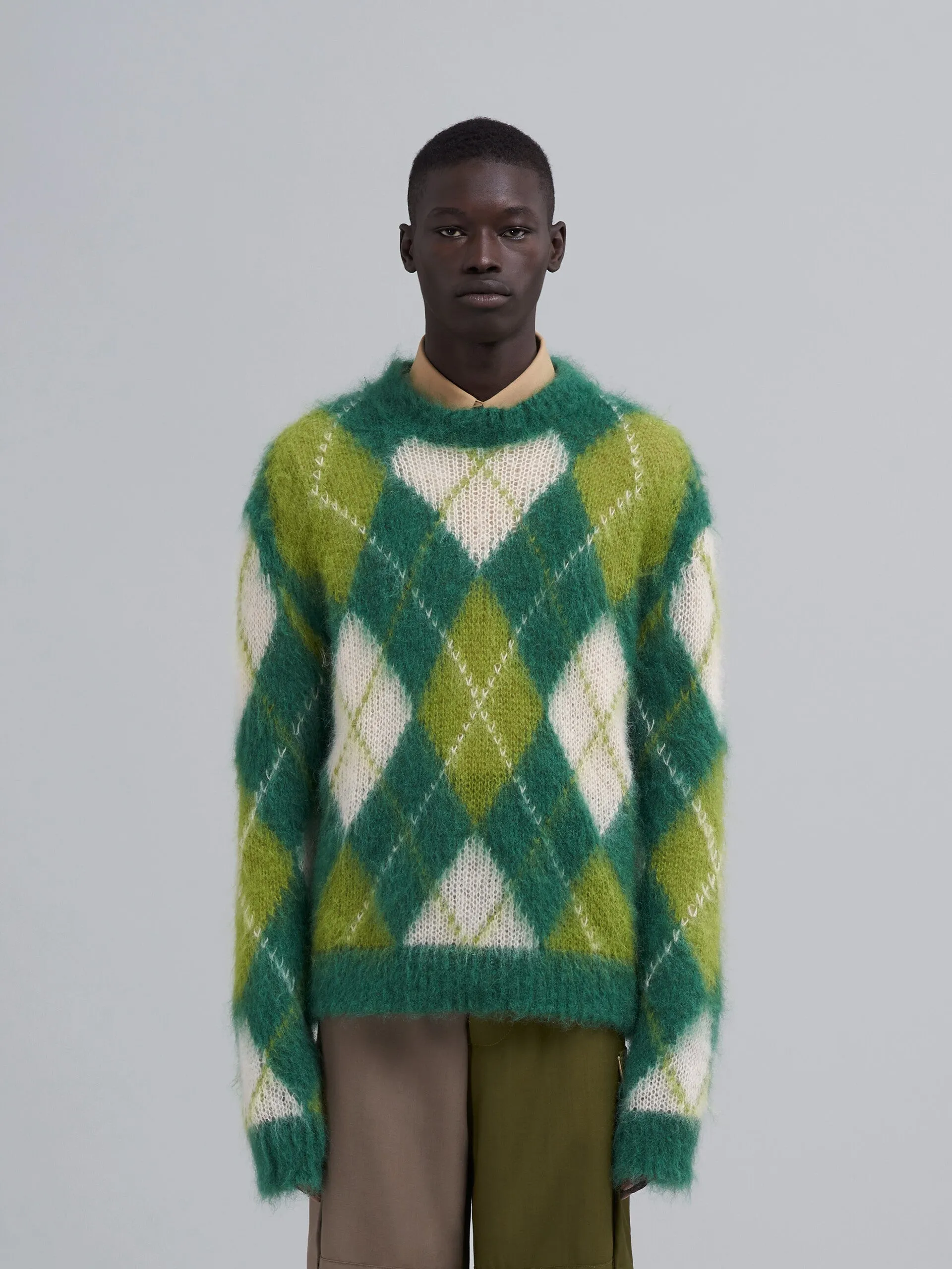 ICONIC MOHAIR ARGYLE SWEATER