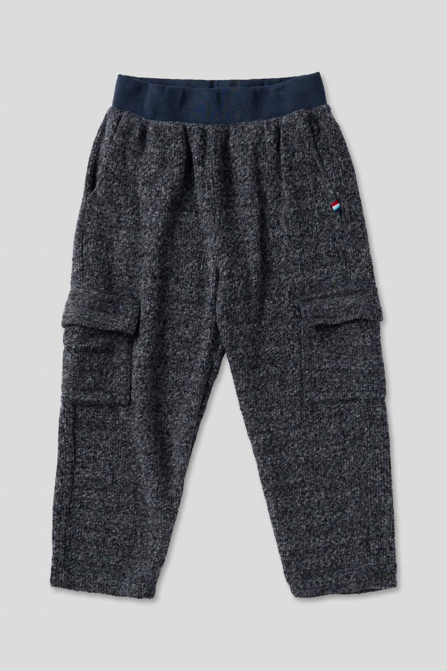 Kids Brushed Boucle Cargo Jogger - Indigo