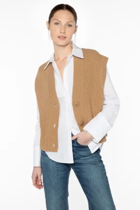 Kinross Cashmere Rib Button Vest