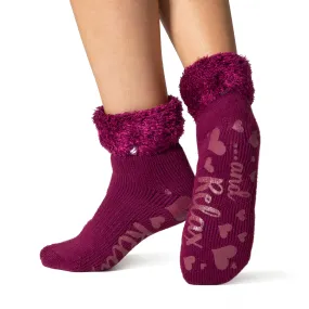 Ladies Original Mayfield Lounge Socks with Turnover Feather Top