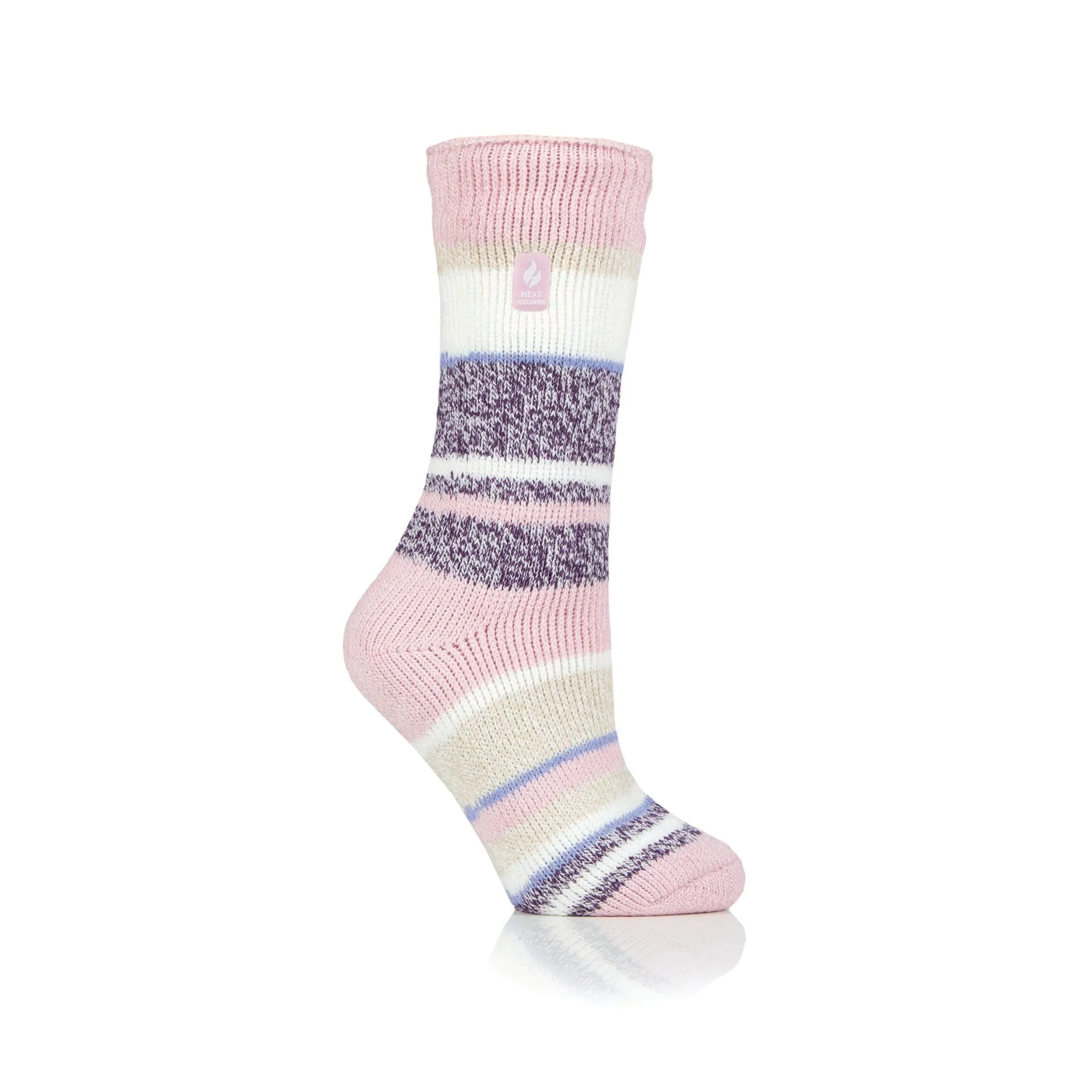 Ladies Original Provence Multi Stripe Socks - Dusted Pink