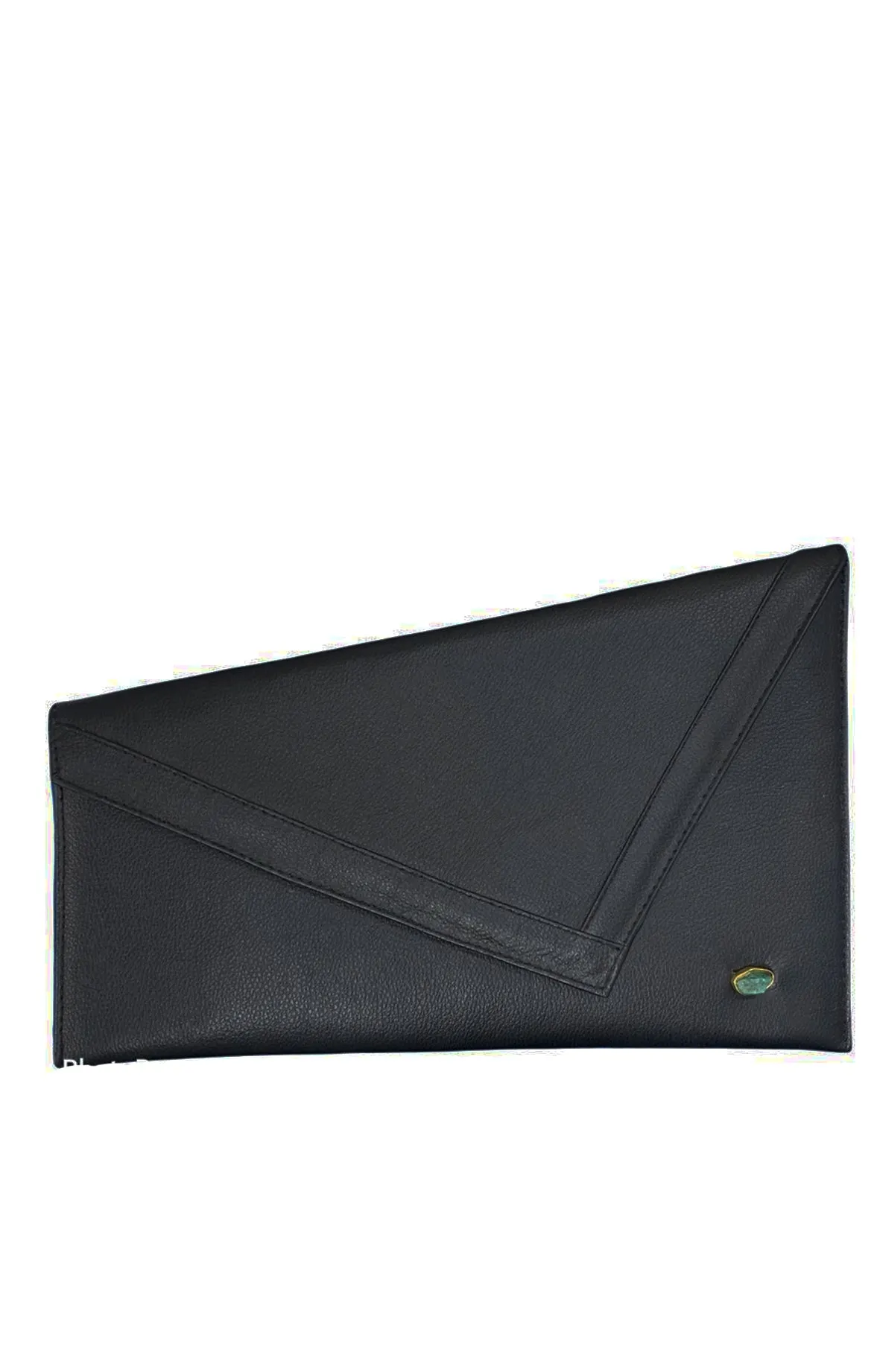 Leather Pouch with Emerald