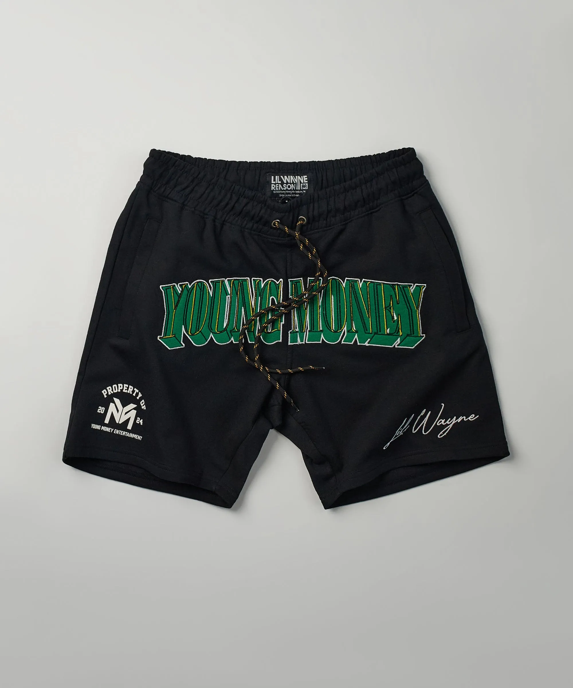 Lil Wayne Young Money Embroidered Patch Shorts - Black