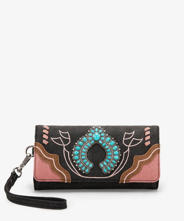 Montana West Turquoise Concho Wristlet