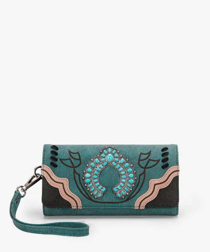 Montana West Turquoise Concho Wristlet