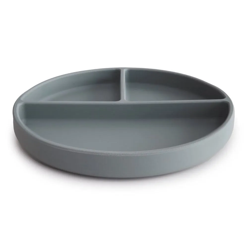 Mushie Silicone Divided Suction Plate - Stone