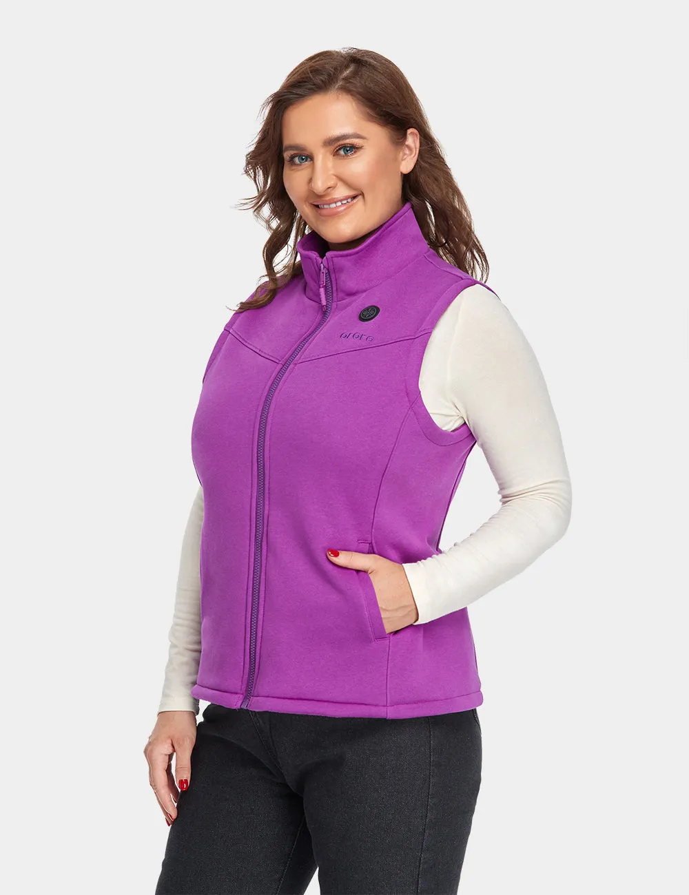 (Open-Box) Women's Heated Fleece Vest with B19G Battery - Purple