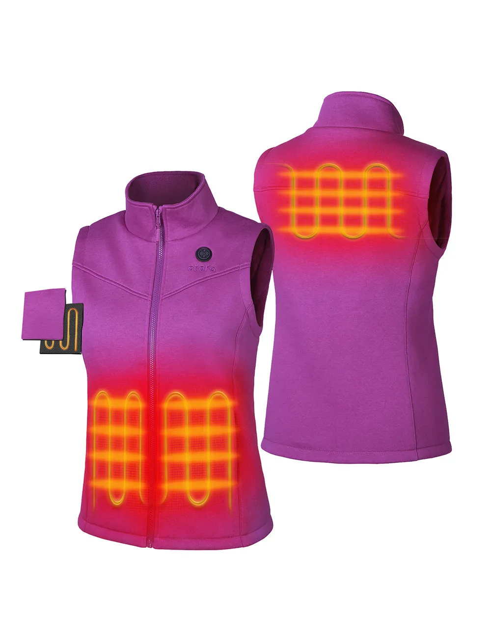 (Open-Box) Women's Heated Fleece Vest with B19G Battery - Purple