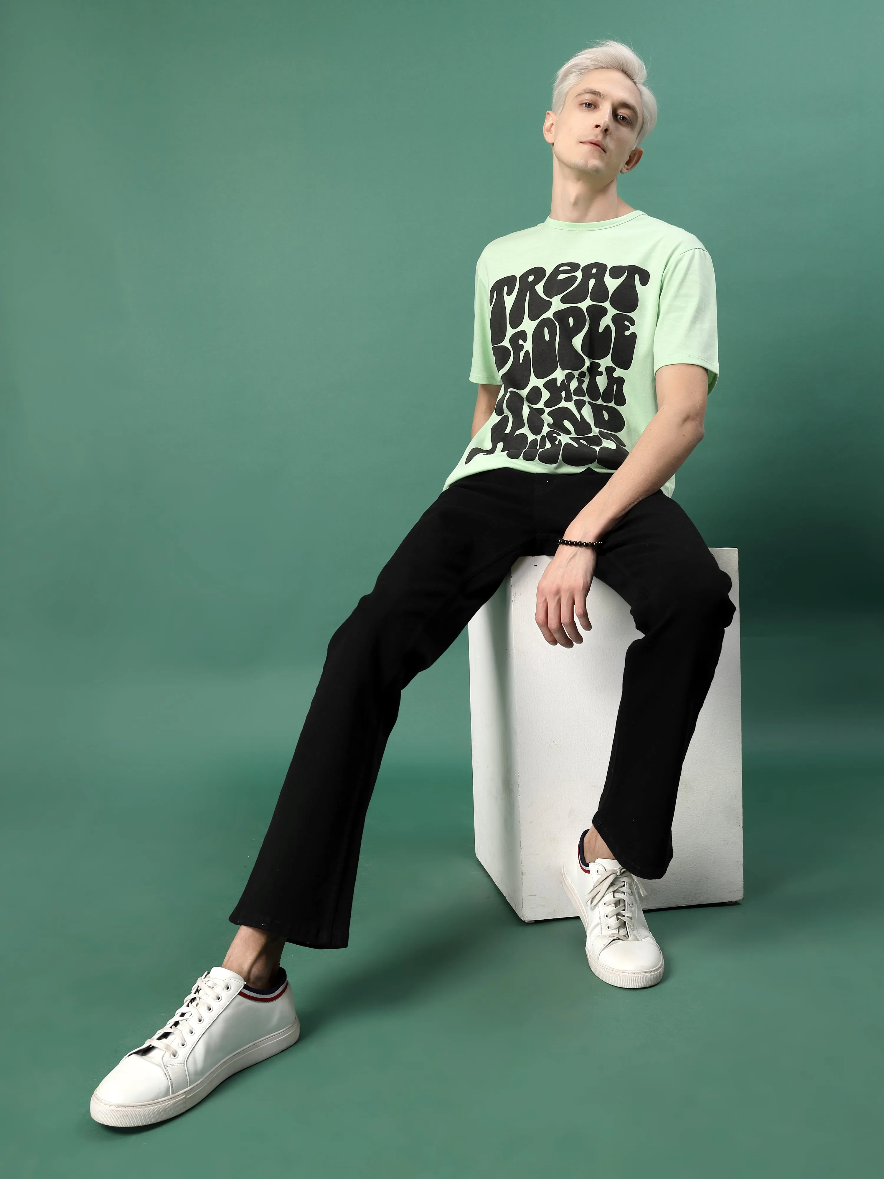 Pattern Printed Slim Fit Cotton Jersey Tees