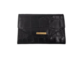 Purse Wallet Orinoco 'Croc' Print Calf Leather - Black