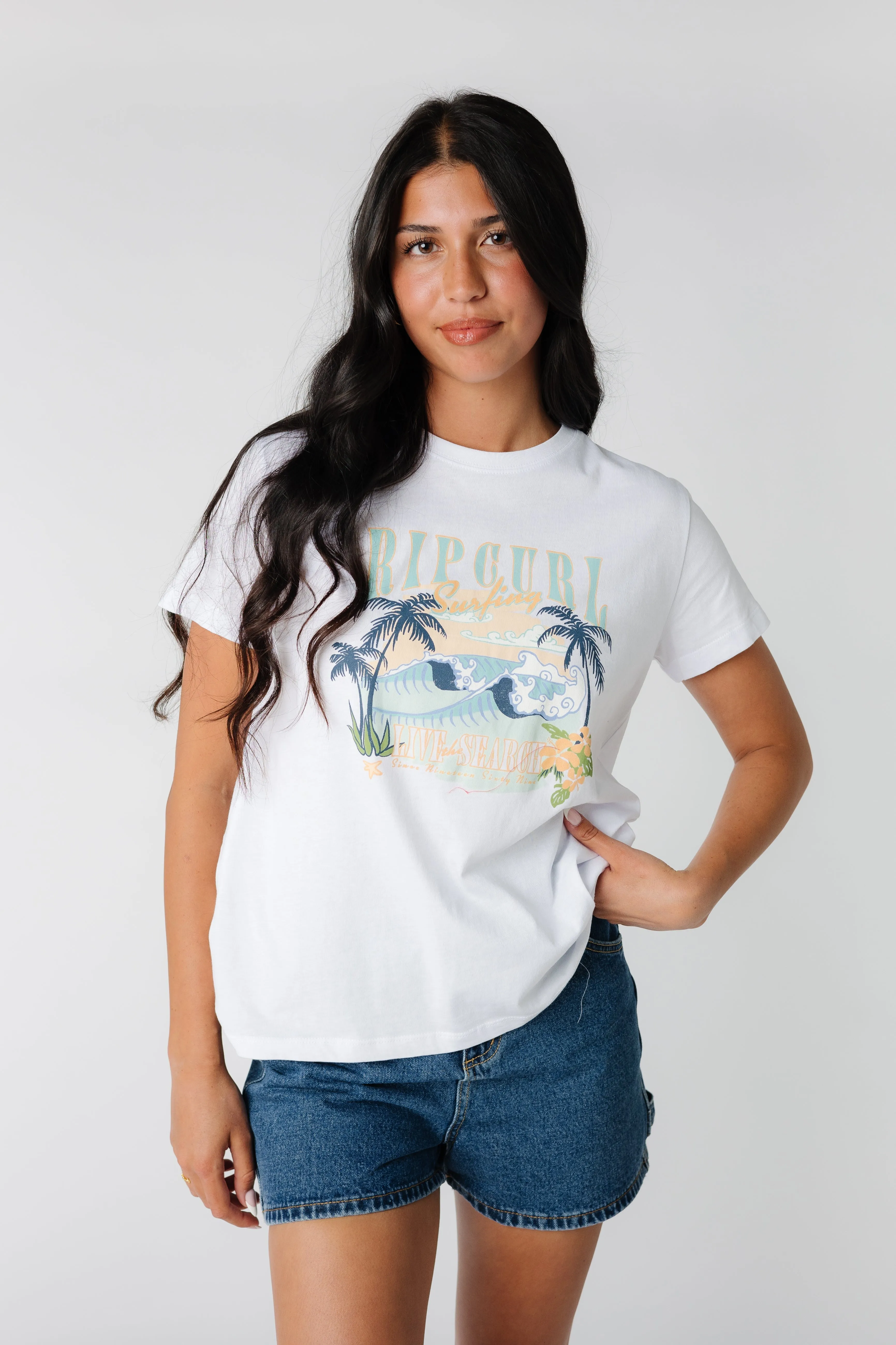 Rip Curl Paradise Palms Tee - White