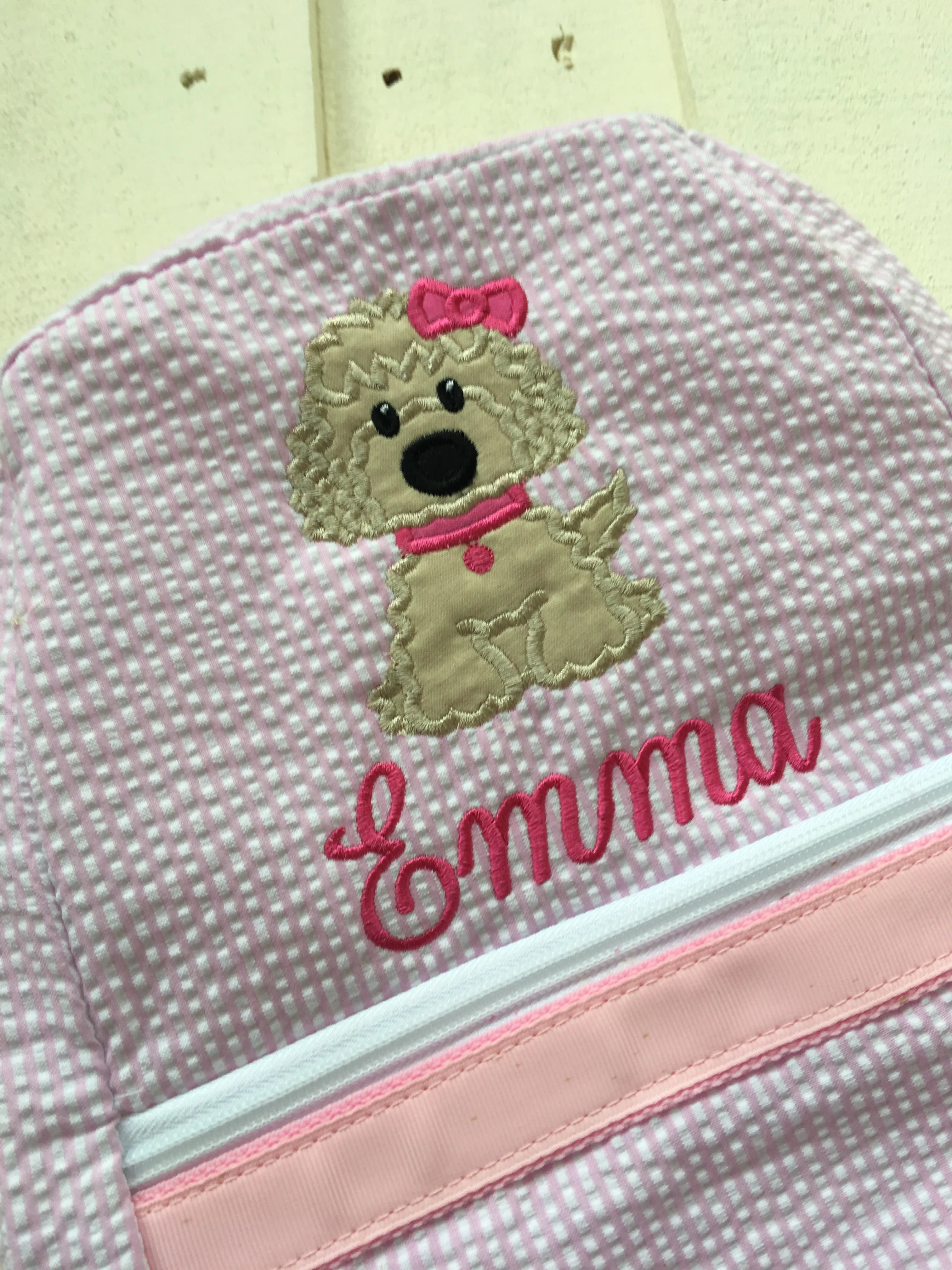 Seersucker Golden Doodle Backpack