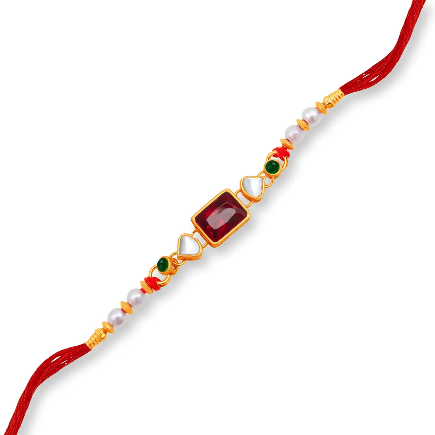 Sukkhi Amazing Gold Plated Rakhi with Roli Chawal and Raksha Bandhan Greeting Card for Men