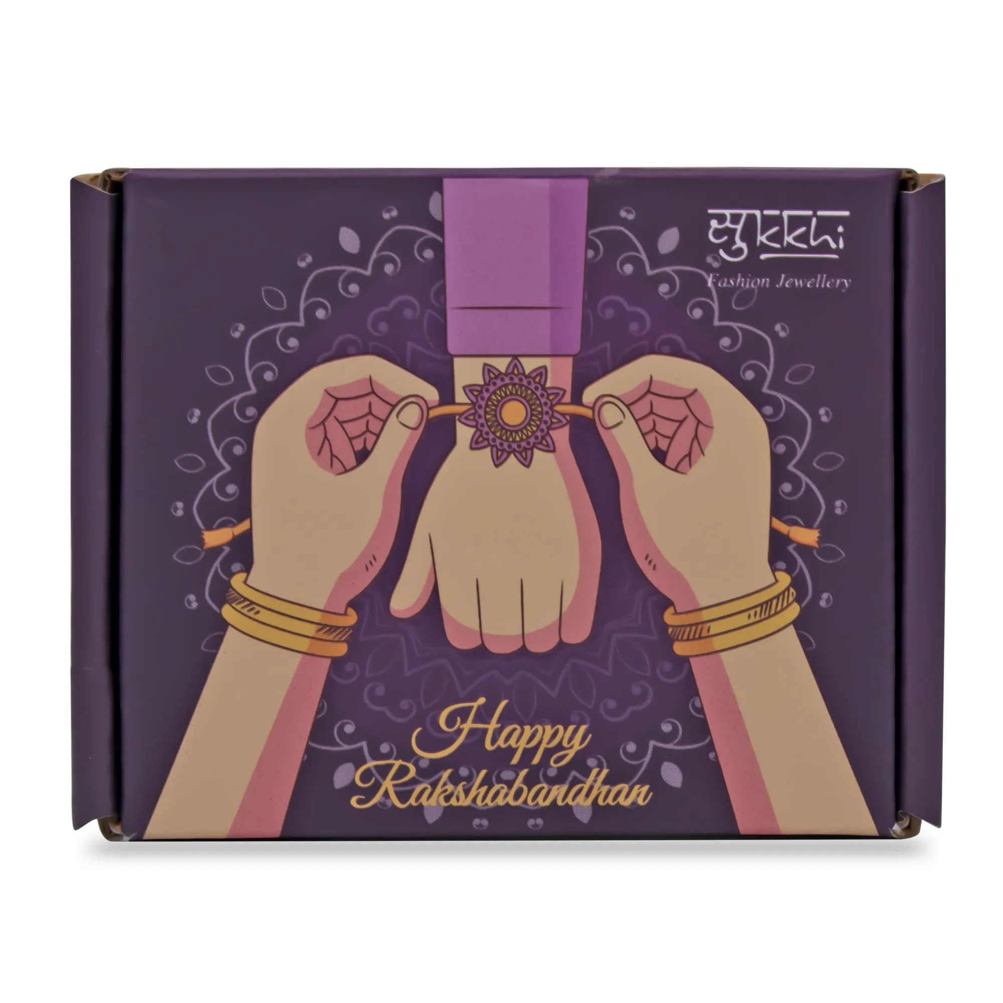 Sukkhi Amazing Gold Plated Rakhi with Roli Chawal and Raksha Bandhan Greeting Card for Men