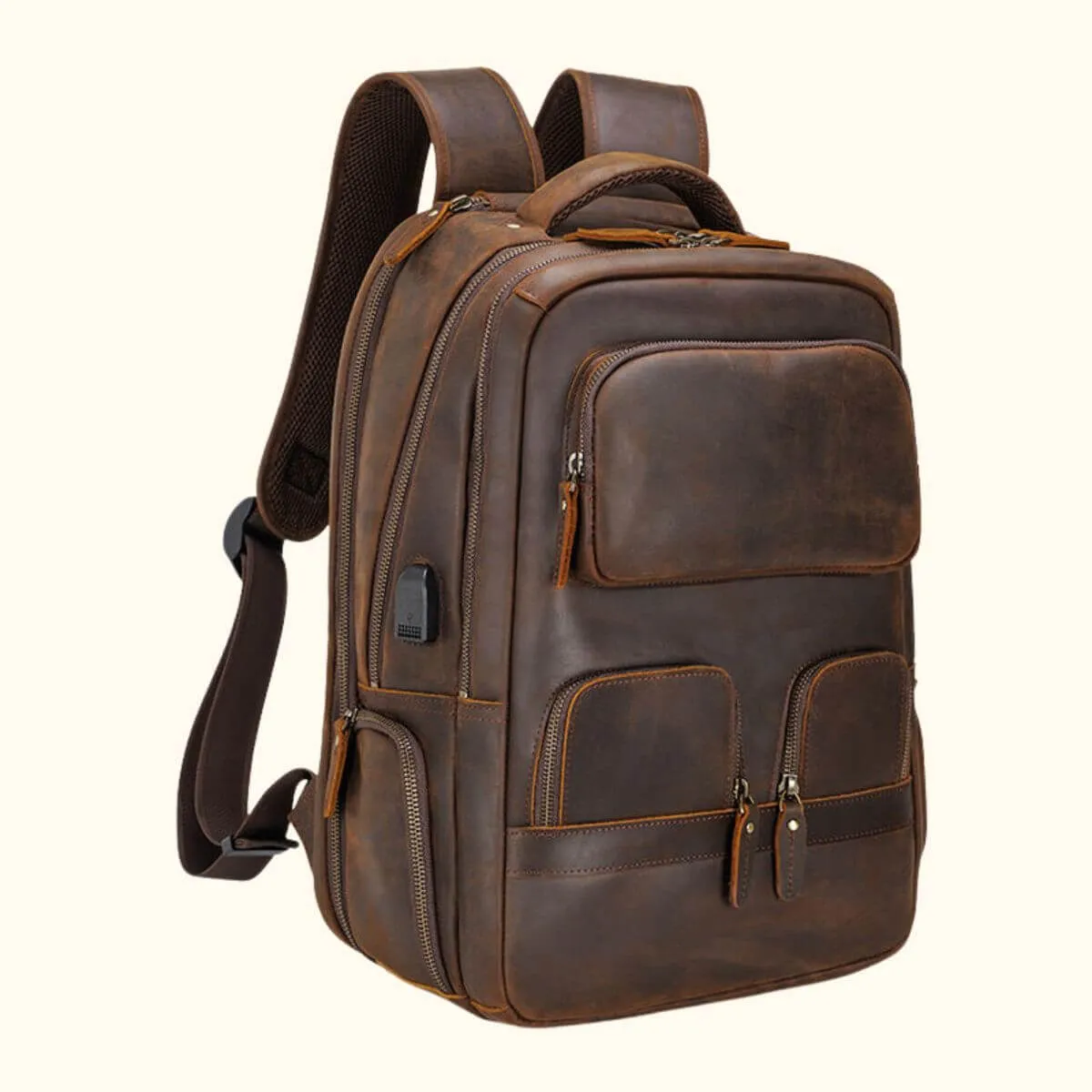 The Vintage Lariat - Leather Laptop Backpack for Men