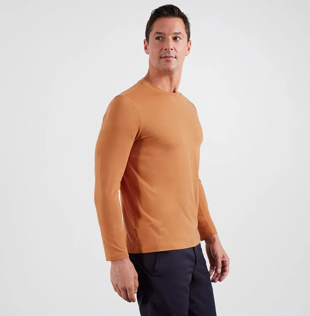 Threshold Crew Neck Long Sleeve T-Shirt Classic Fit - Rustic Orange