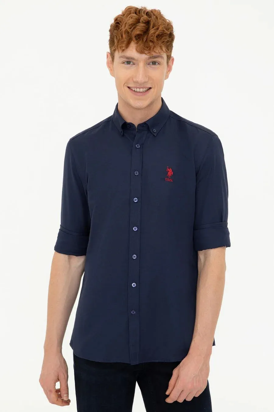 US Polo Assn. Men Shirt Slim Full Sleeve Navy VR033 USPSH312 USPA