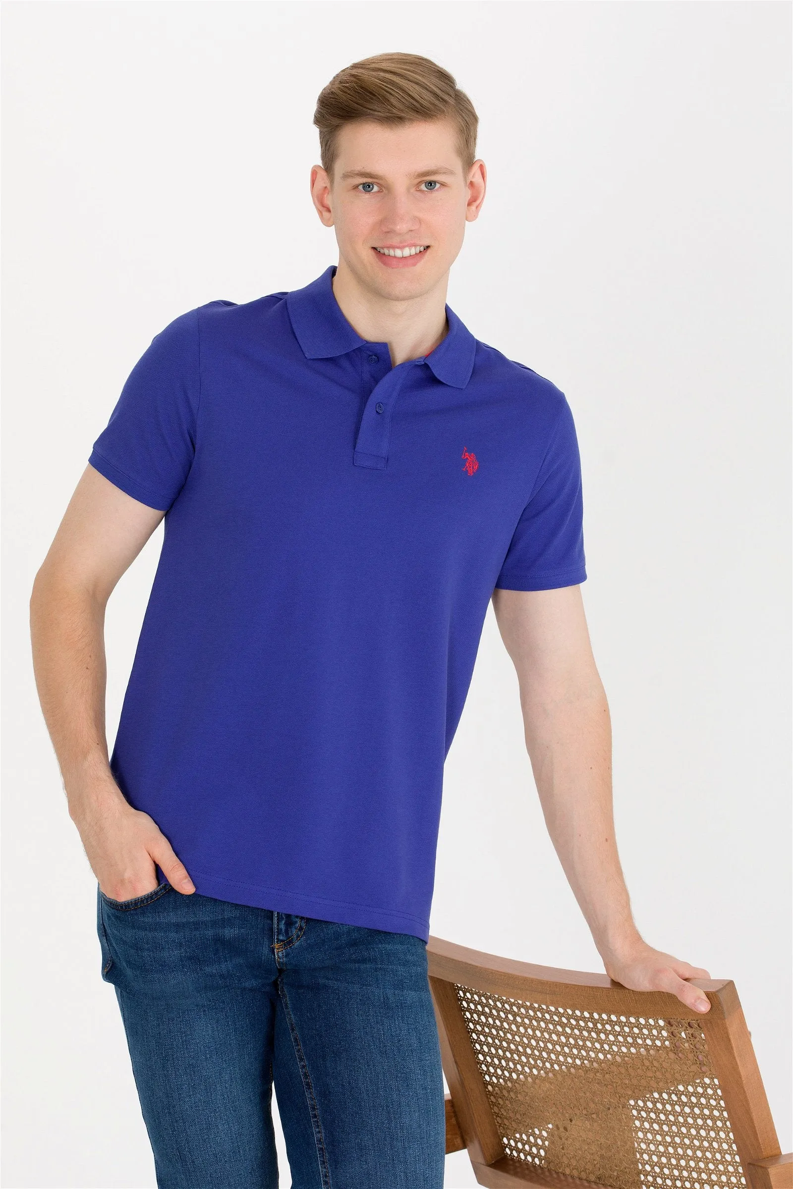 USPA Polo Shirt Men Royal Blue VR212 USPOM193 SCH US Polo Assn.