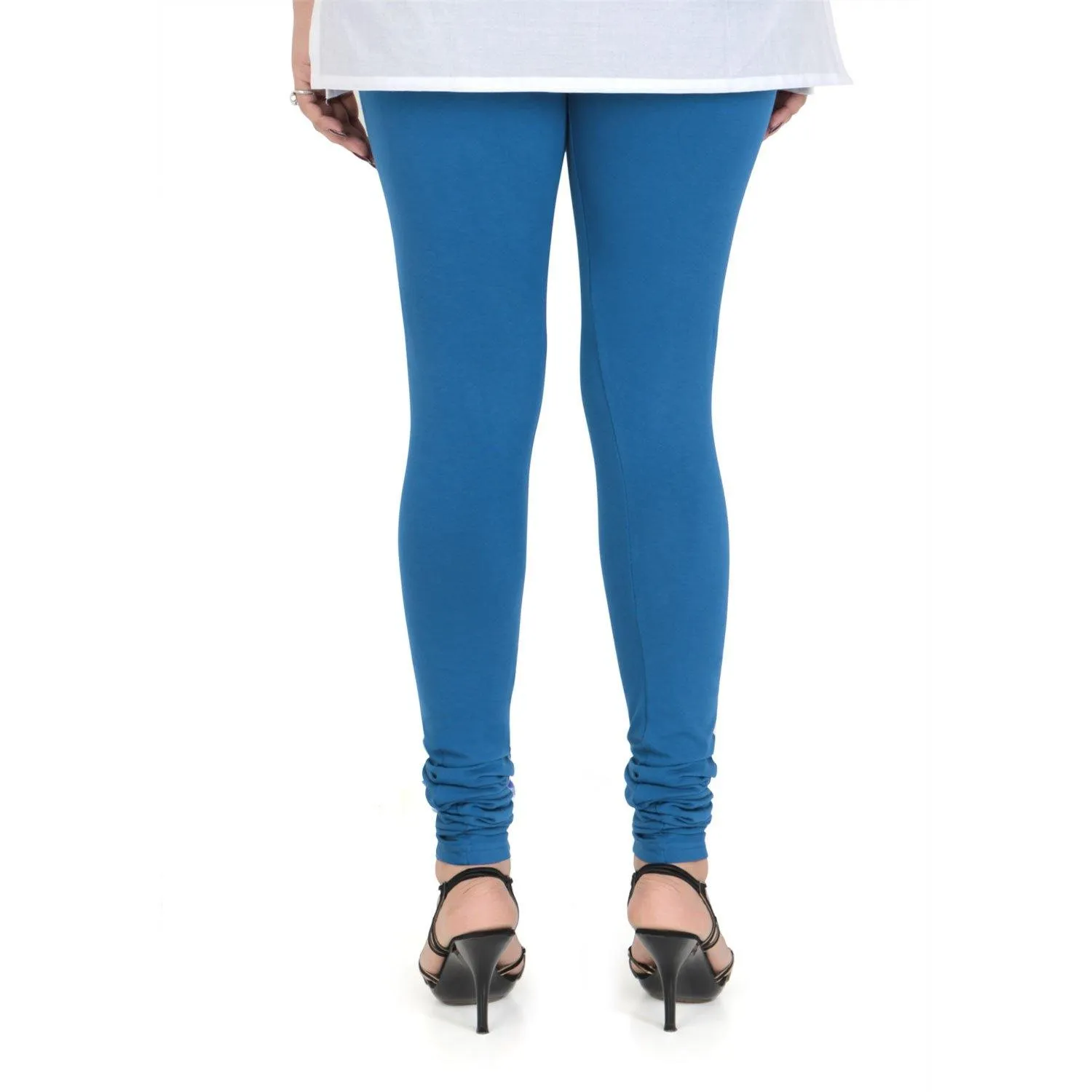 Women's Cotton Churidar leggings (Free Size) - Strong Blue