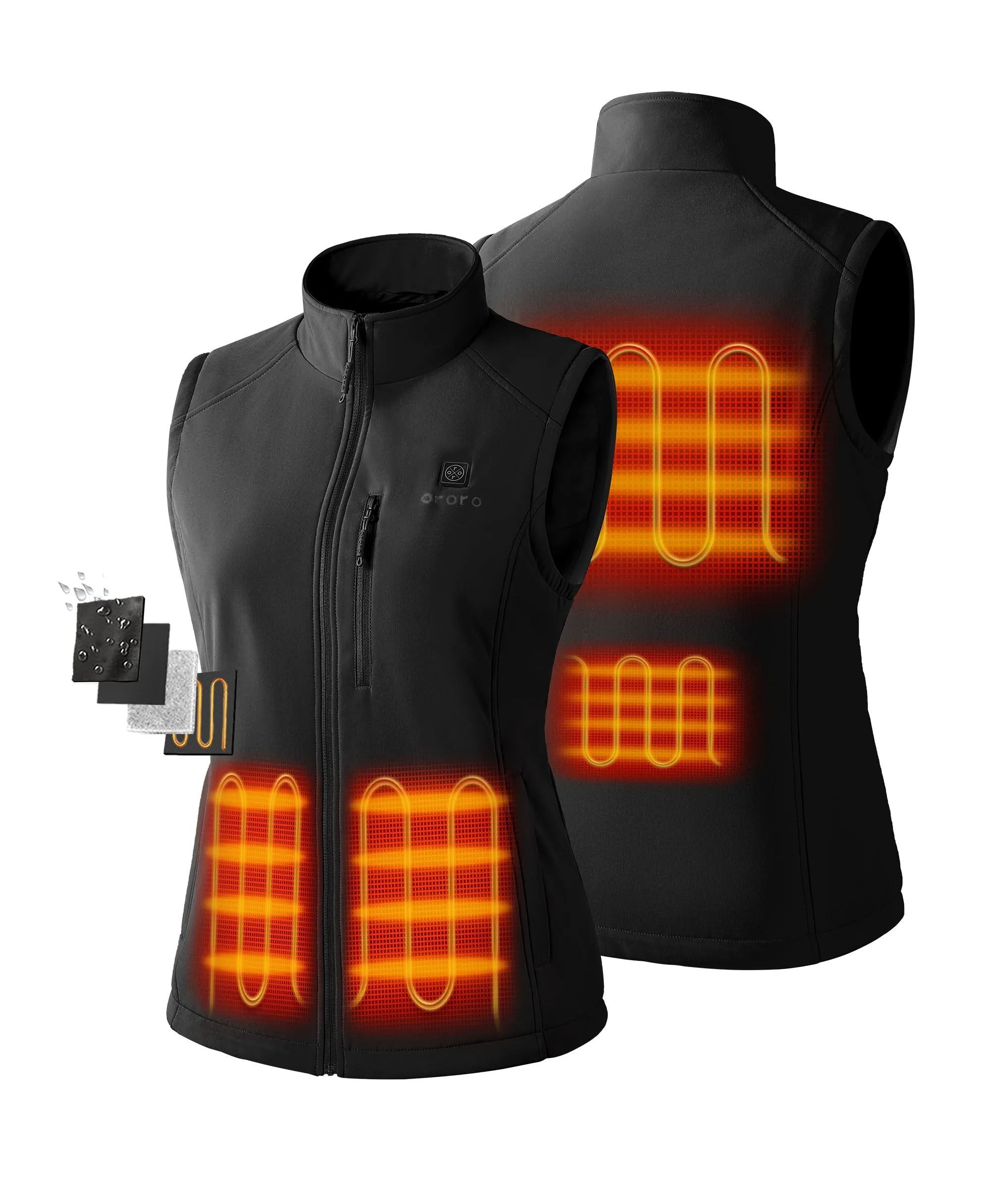 Women's Heated Softshell Vest - Lower Back Heating (Apparel Only)