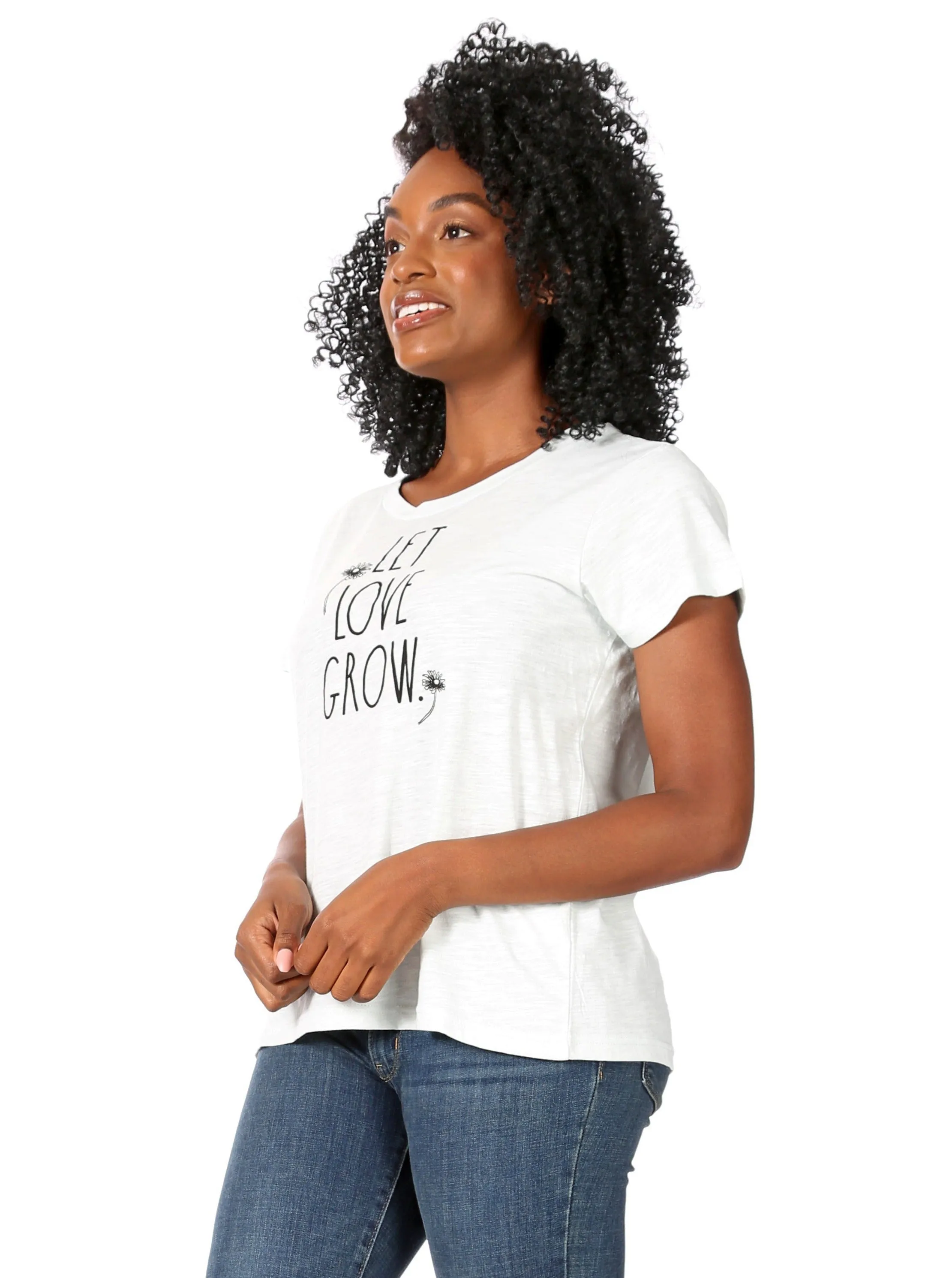 Women's "LET LOVE GROW" Short Sleeve Sage Classic Slub T-Shirt