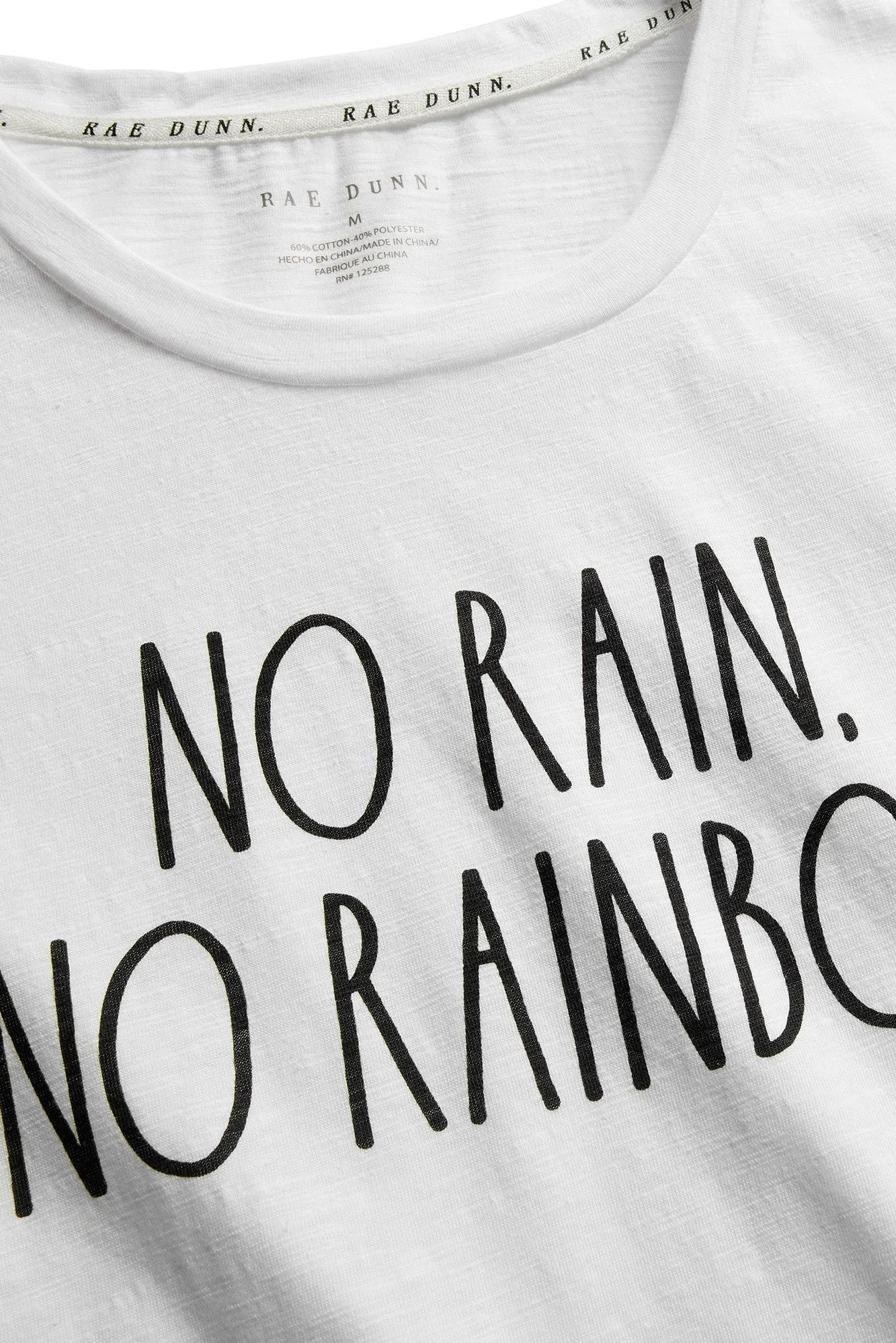 Women's "NO RAIN NO RAINBOW" Short Sleeve Classic Slub T-Shirt