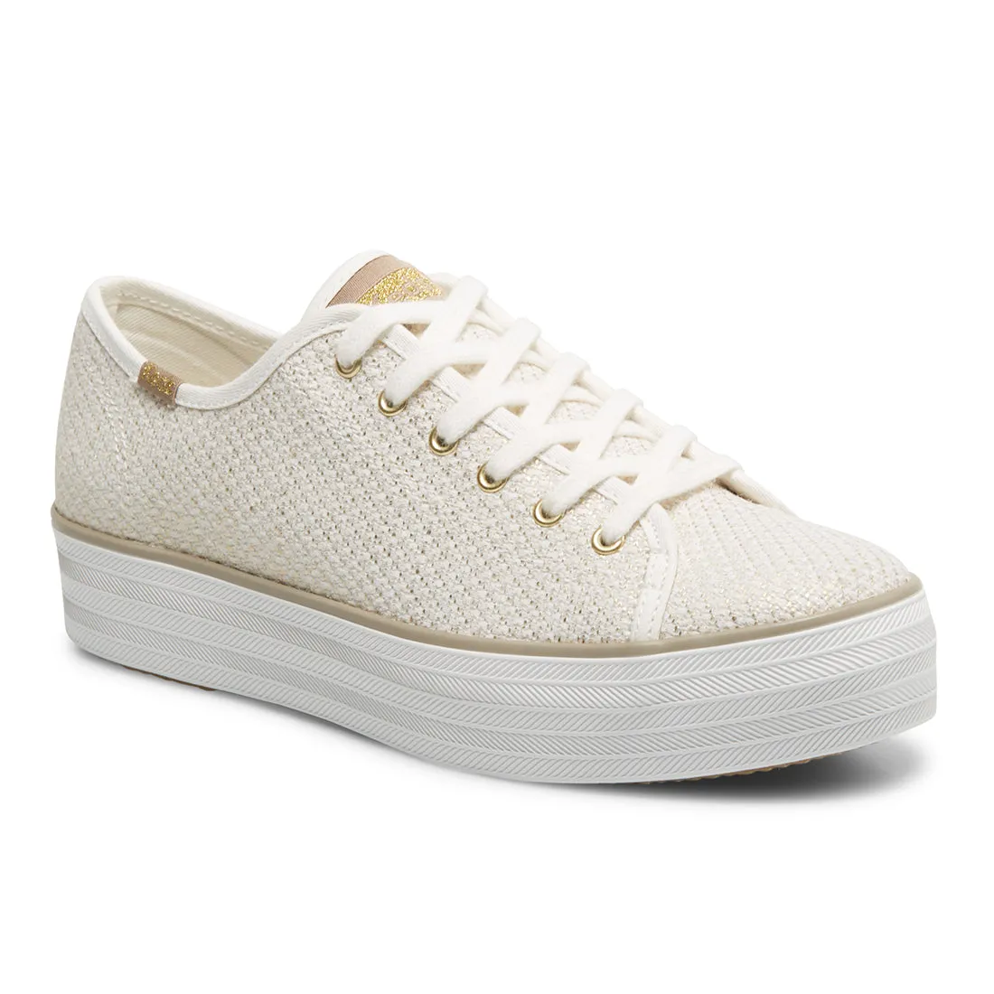 Women's Triple Kick Metallic Woven Cream Gold (WF66387)